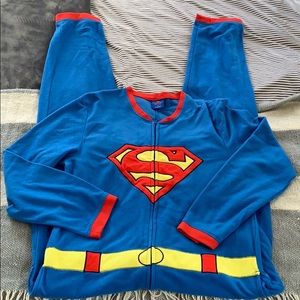 Fleece Superman Onesie with Velcro Cape